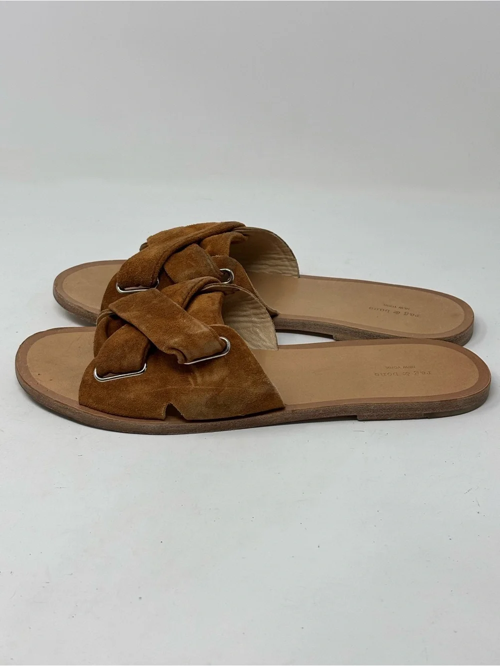 Rag & Bone nora slides sandals suede tan size 38 (8)